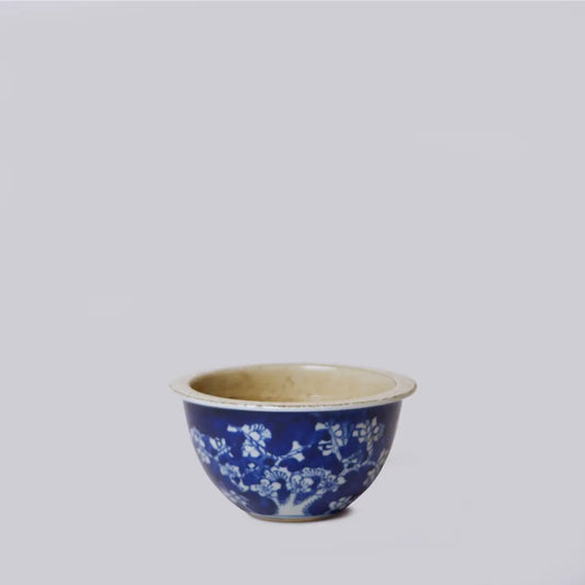 Tiny BW Porcelain Plum Cachepot