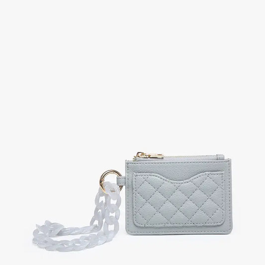 Rhodes Quilted Wallet w/ Chain Bangle Grey