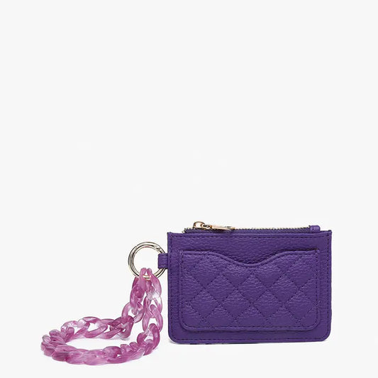 Rhodes Quilted Wallet w/ Chain Bangle Purple
