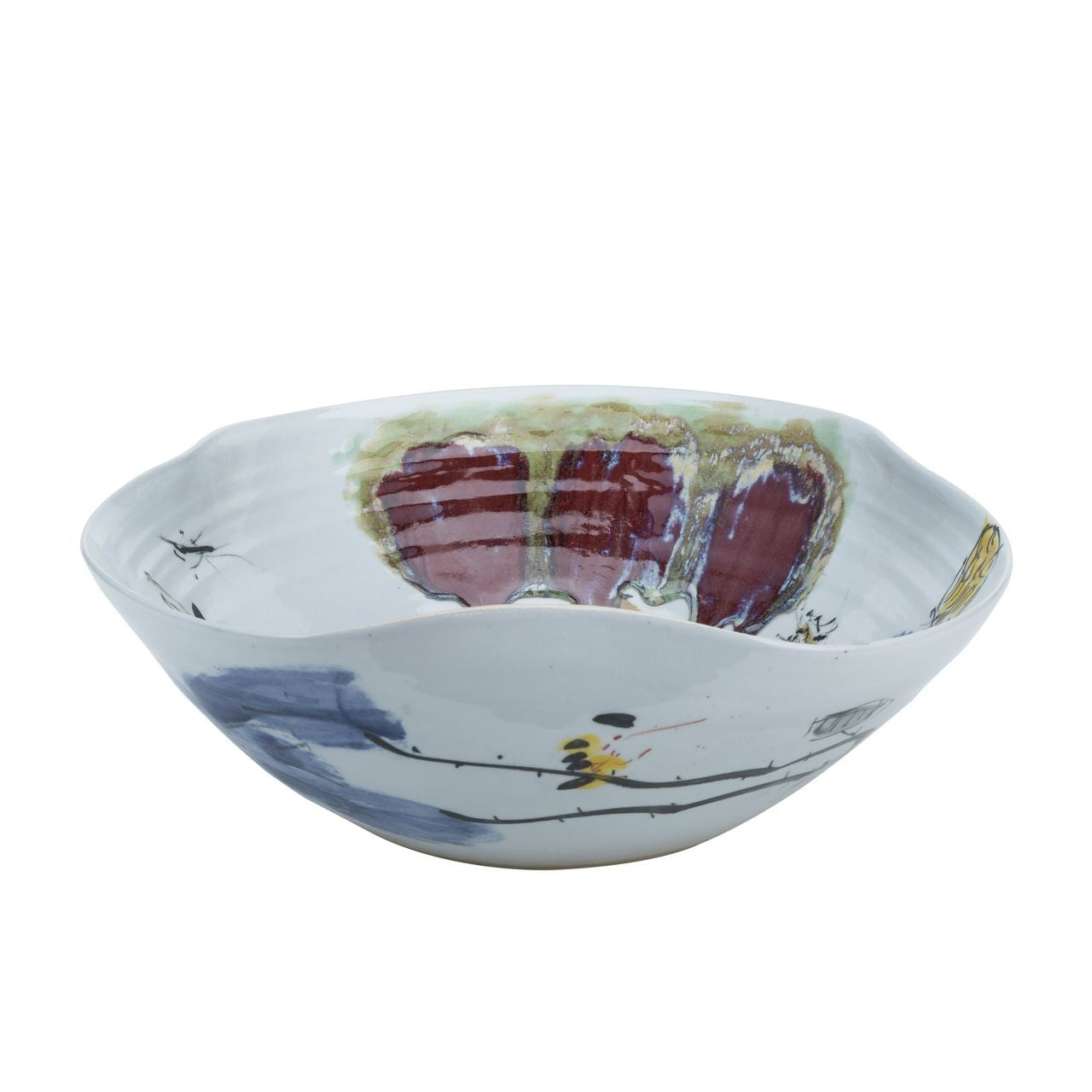 Swirl Bowl Oxblood Lotus Lg