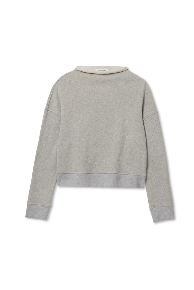 French Terry Mock Neck Sweatshirt Heather Grey