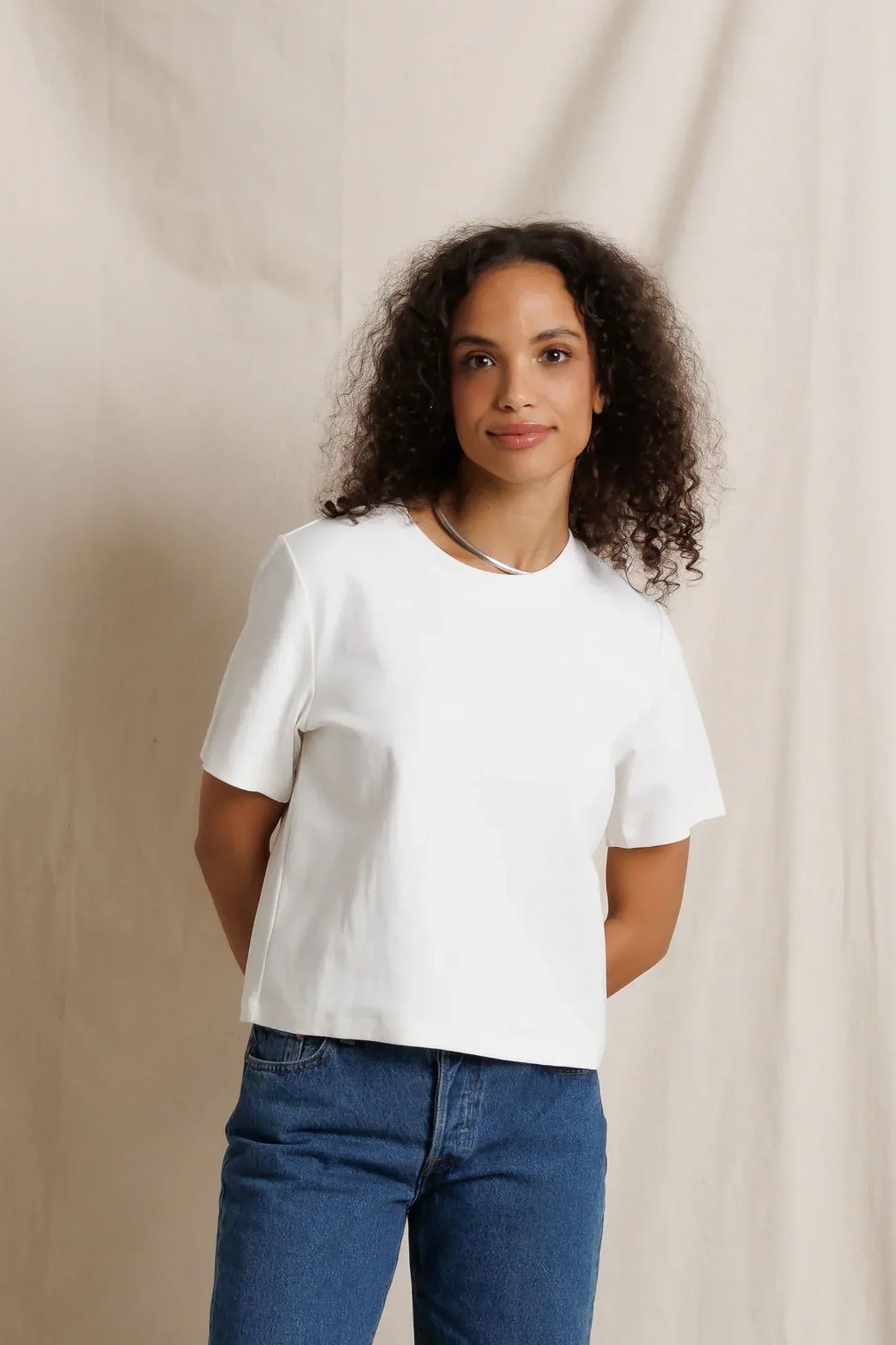 Heavy Jersey SS Crew Tee White
