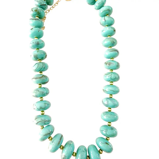 Holly Chunky Beaded Necklace Turquoise