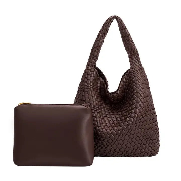 Johanna Espresso Large Vegan Shoulder Bag