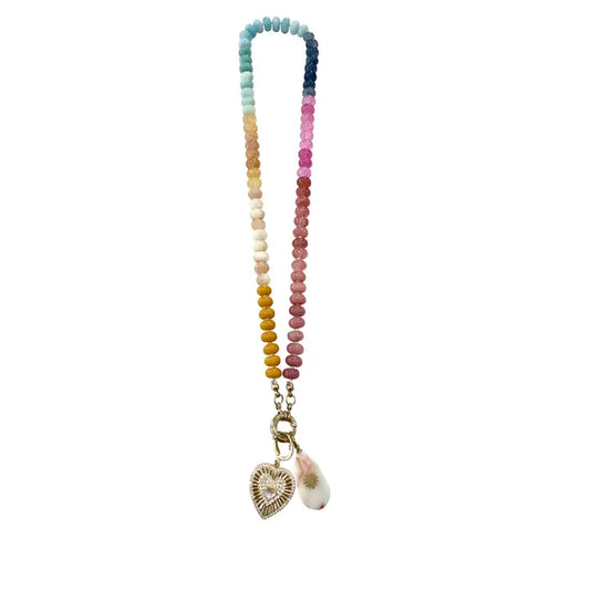 Olive Creamstone Multi Beaded Necklace