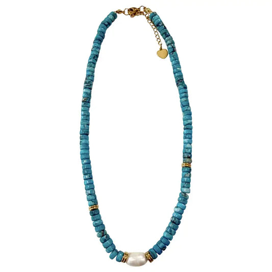 Becky Turquoise Pearl Necklace