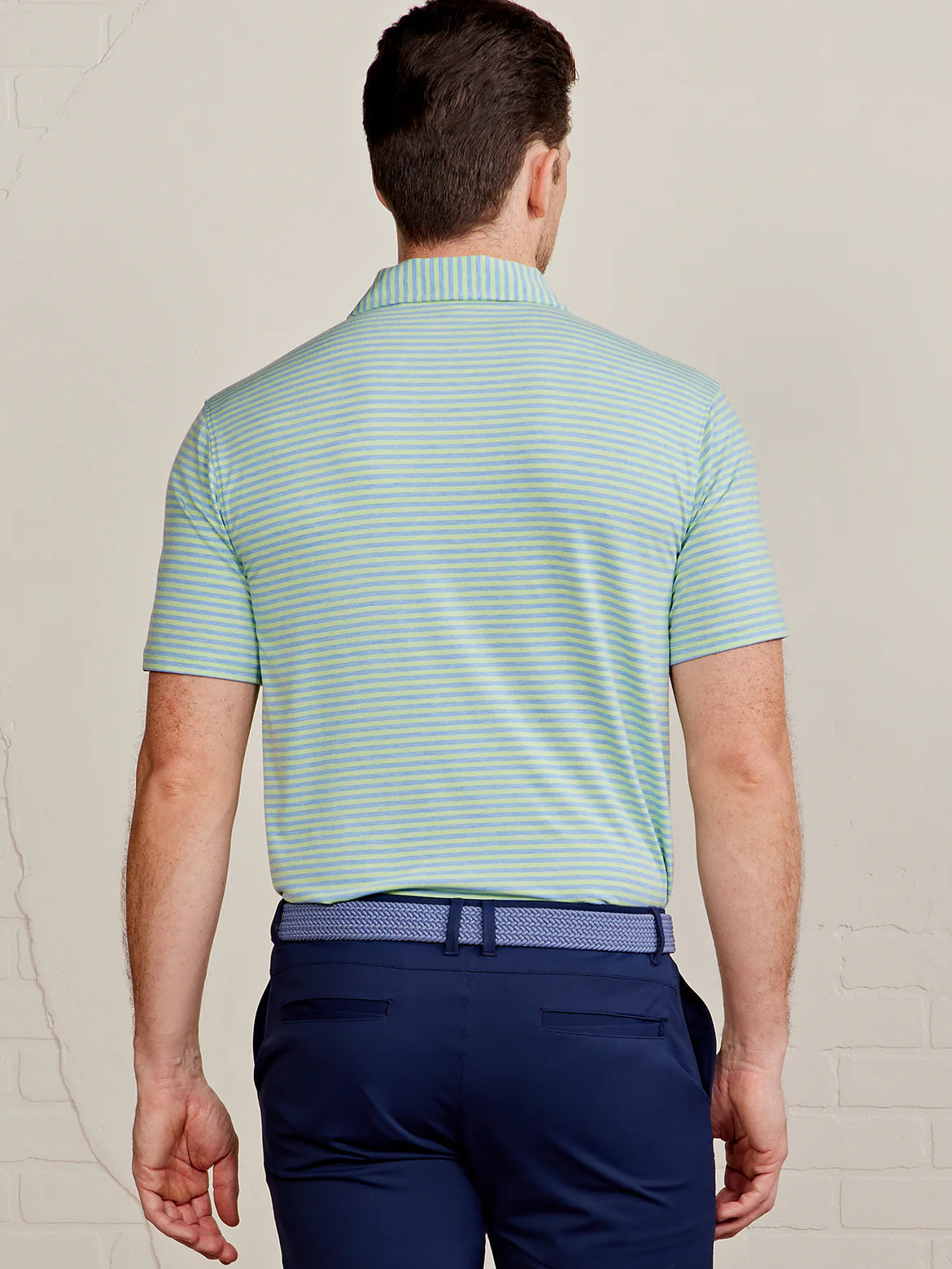Cloud Polo Air Stripe Kiwi Heather & Polar Heather