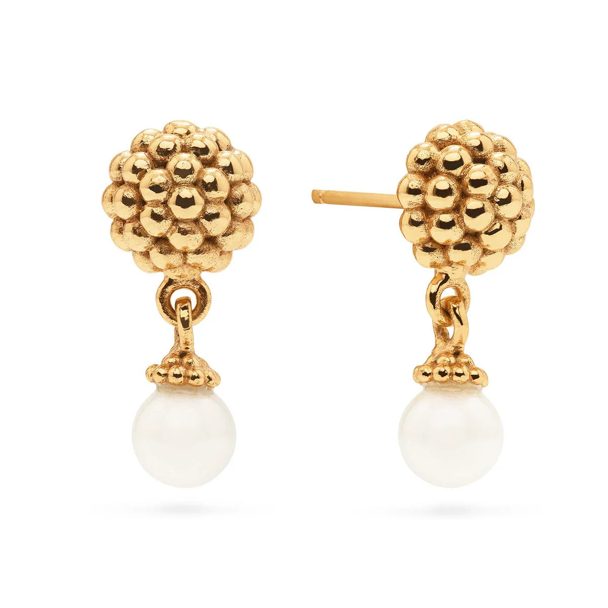 Berry Drop Stud Earrings Pearl