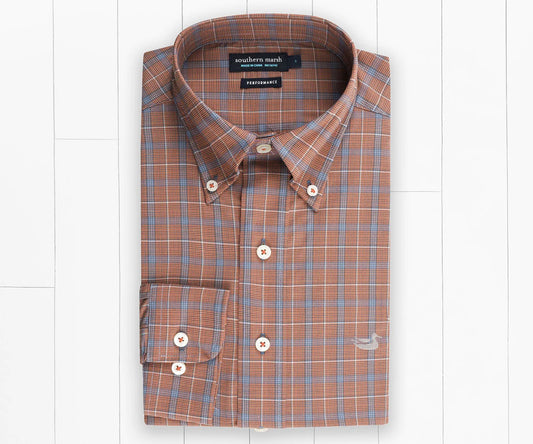 Bastrop Dress Shirt Orange/Navy