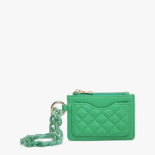 Rhodes Quilted Wallet w/ Chain Bangle Green