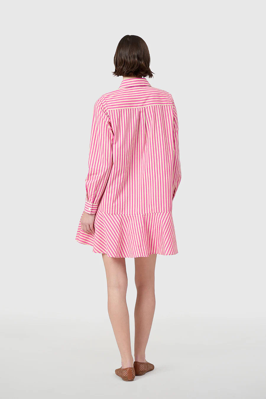 Polly Dress Raspberry Pinstripe