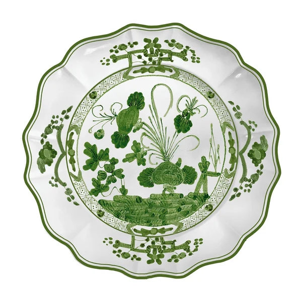 VIDA Faenza Round Platter 13" Green and White