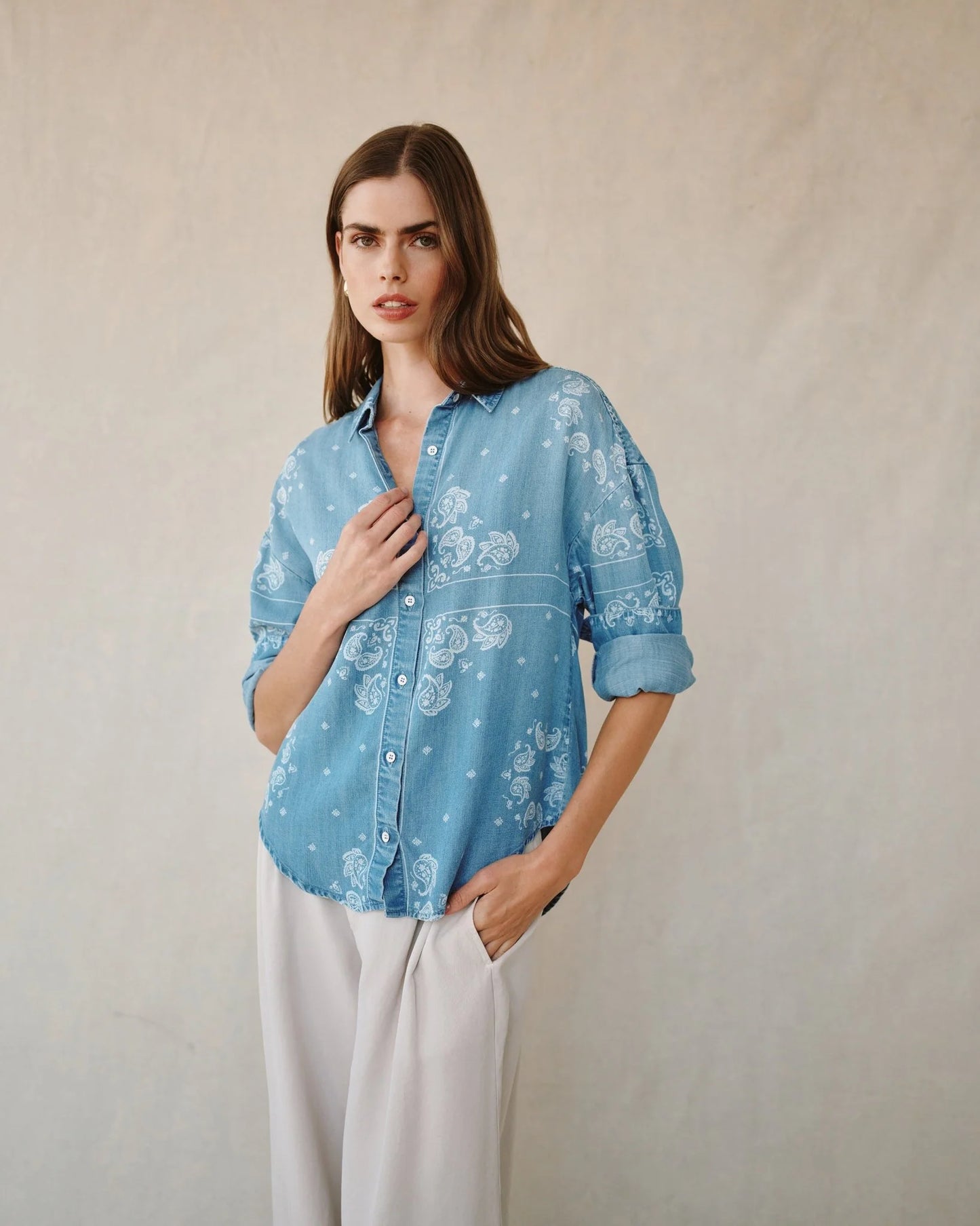 Boyfriend Button Down Bandana Wash