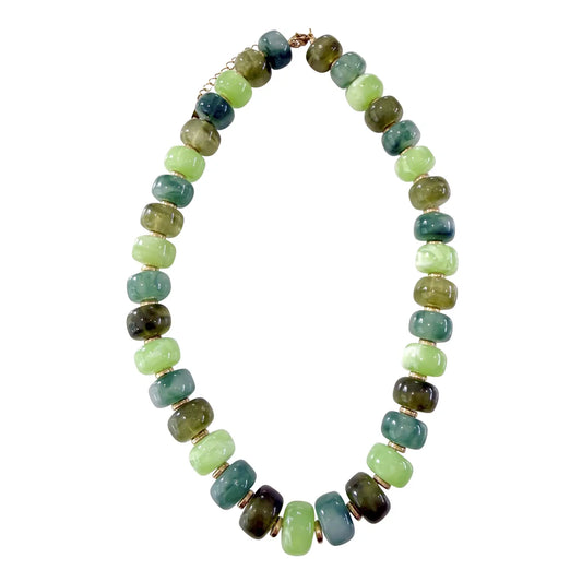 Morris Chunky Beaded Necklace Green