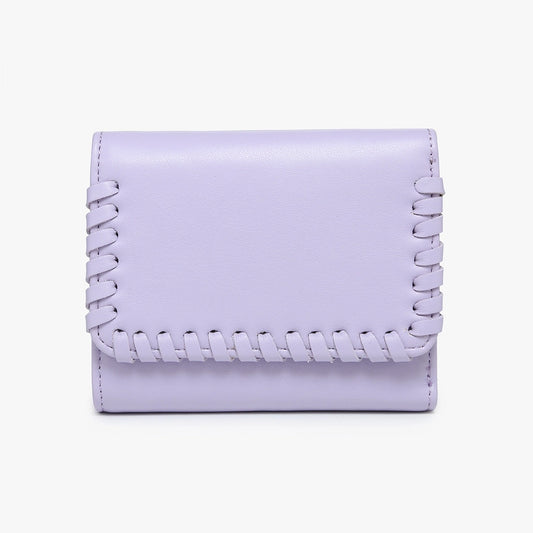 Logan Whipstitch Tri-Fold Wallet Lavender