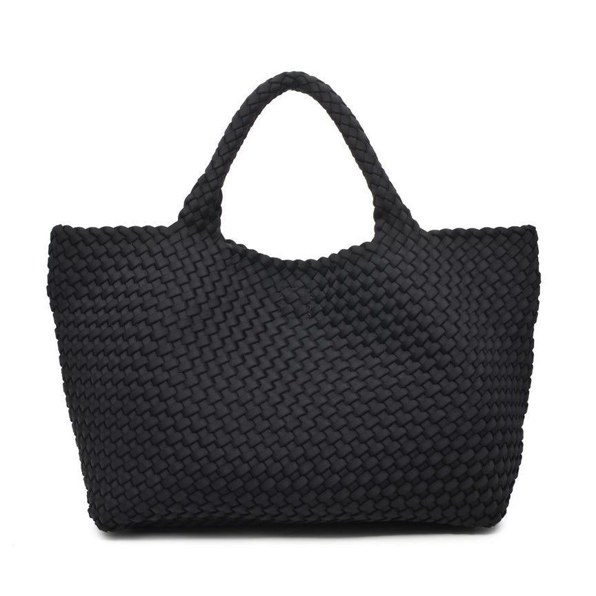 Large Woven Neoprene Tote Black