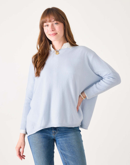 Catalina Cashmere Crewneck Icicle Blue