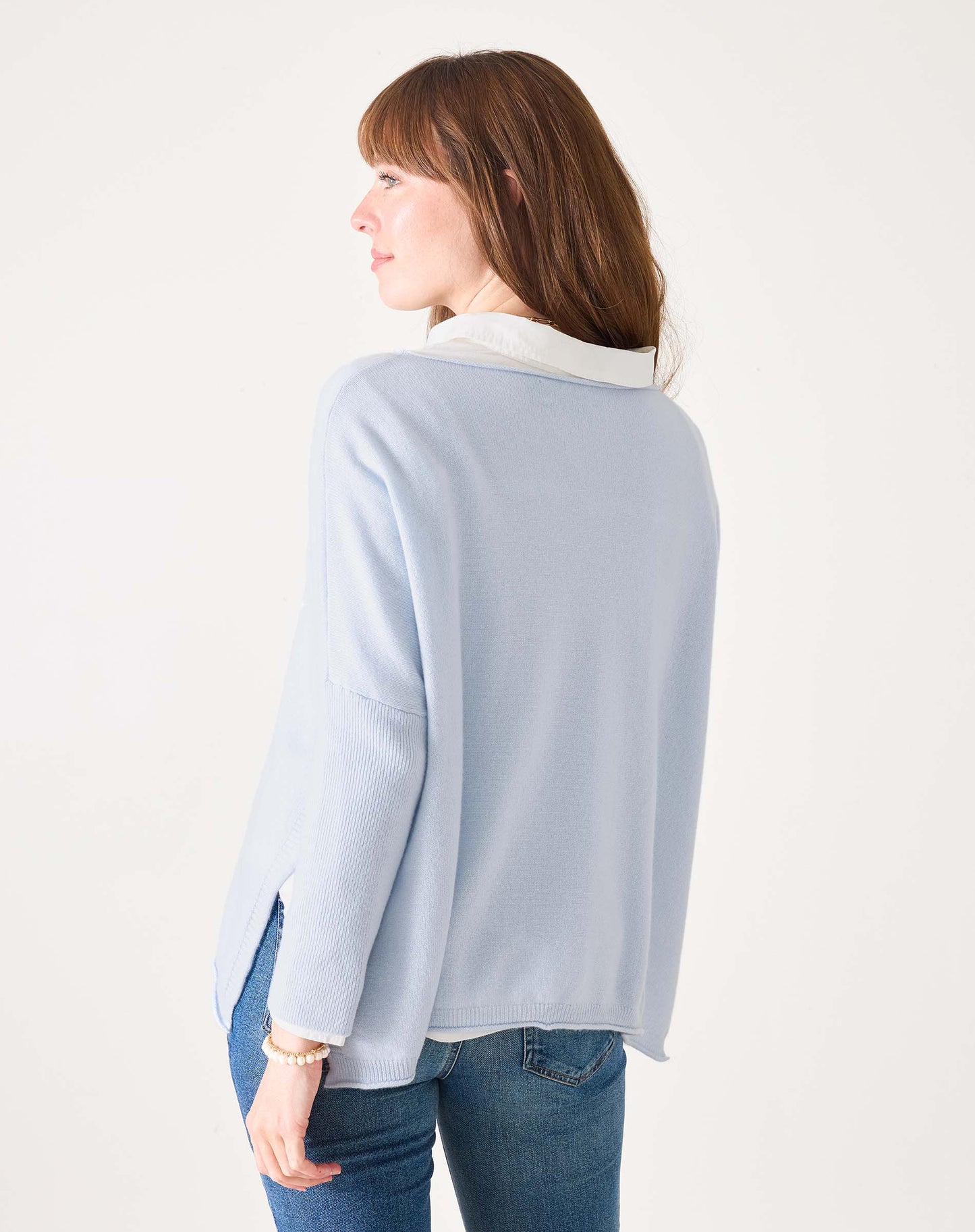 Catalina Cashmere Crewneck Icicle Blue