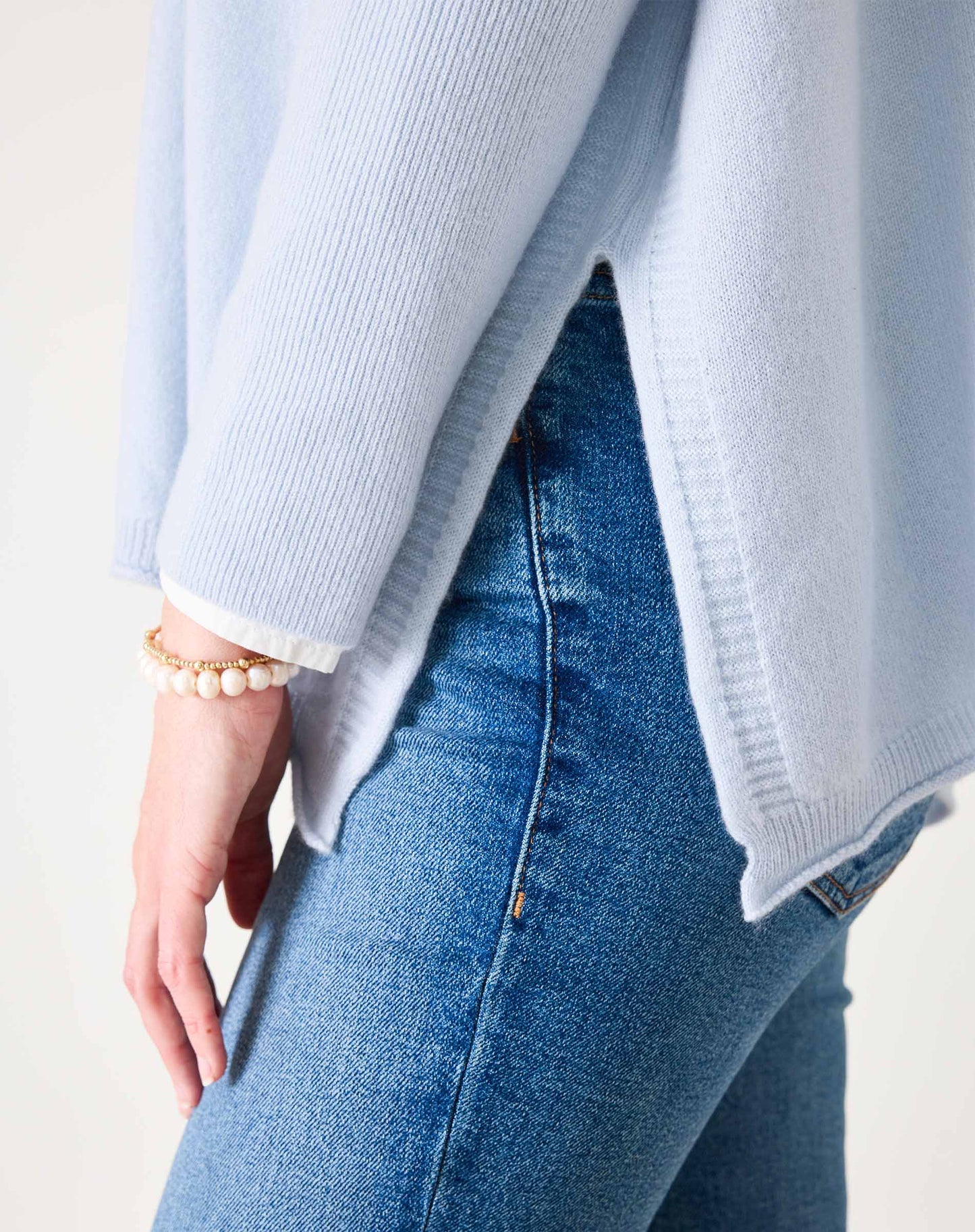 Catalina Cashmere Crewneck Icicle Blue