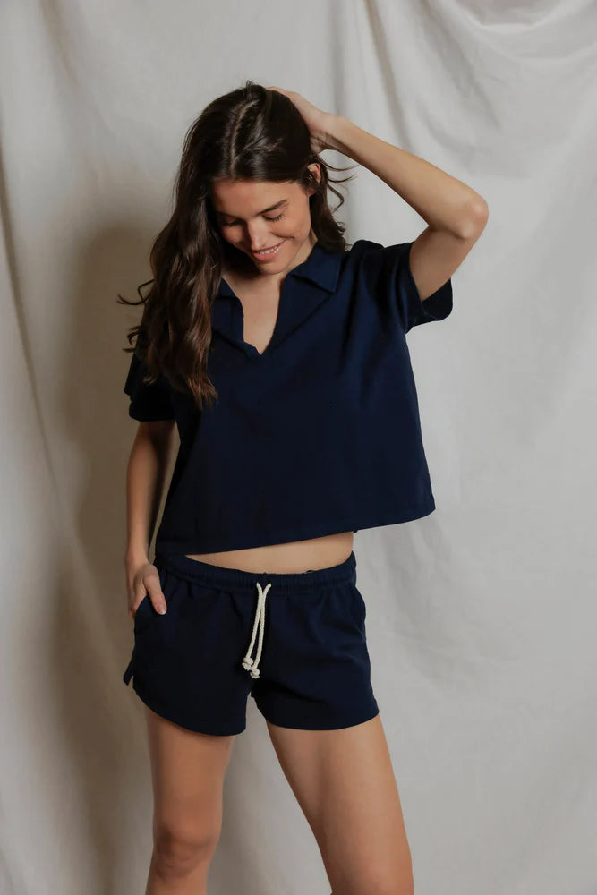 Tennessee Jersey Collar Short Sleeve Navy