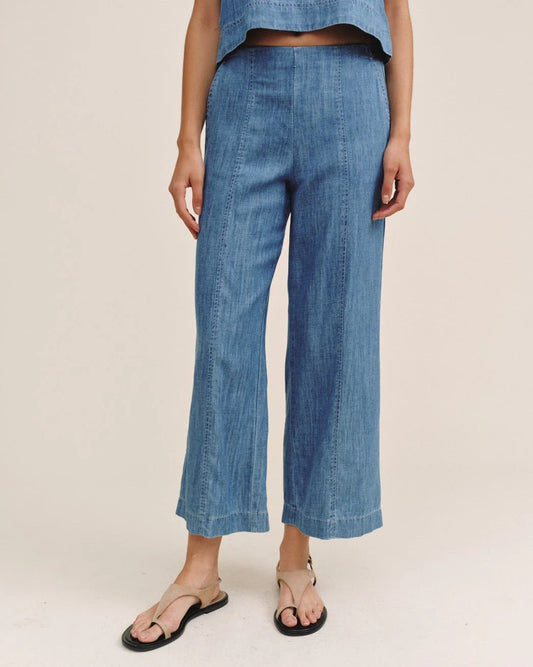 Clean Waist Denim Pant Island Blue Wash