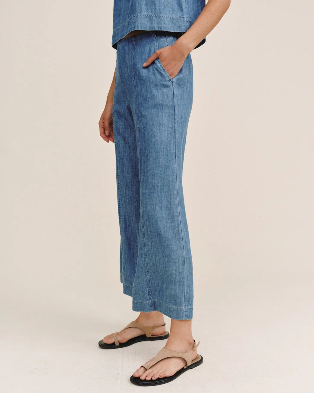 Clean Waist Denim Pant Island Blue Wash