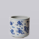 B&W Porcelain Treasures Footed Cachepot