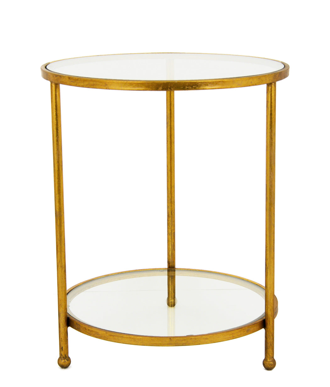 Gold Rnd End Table 22x22x27