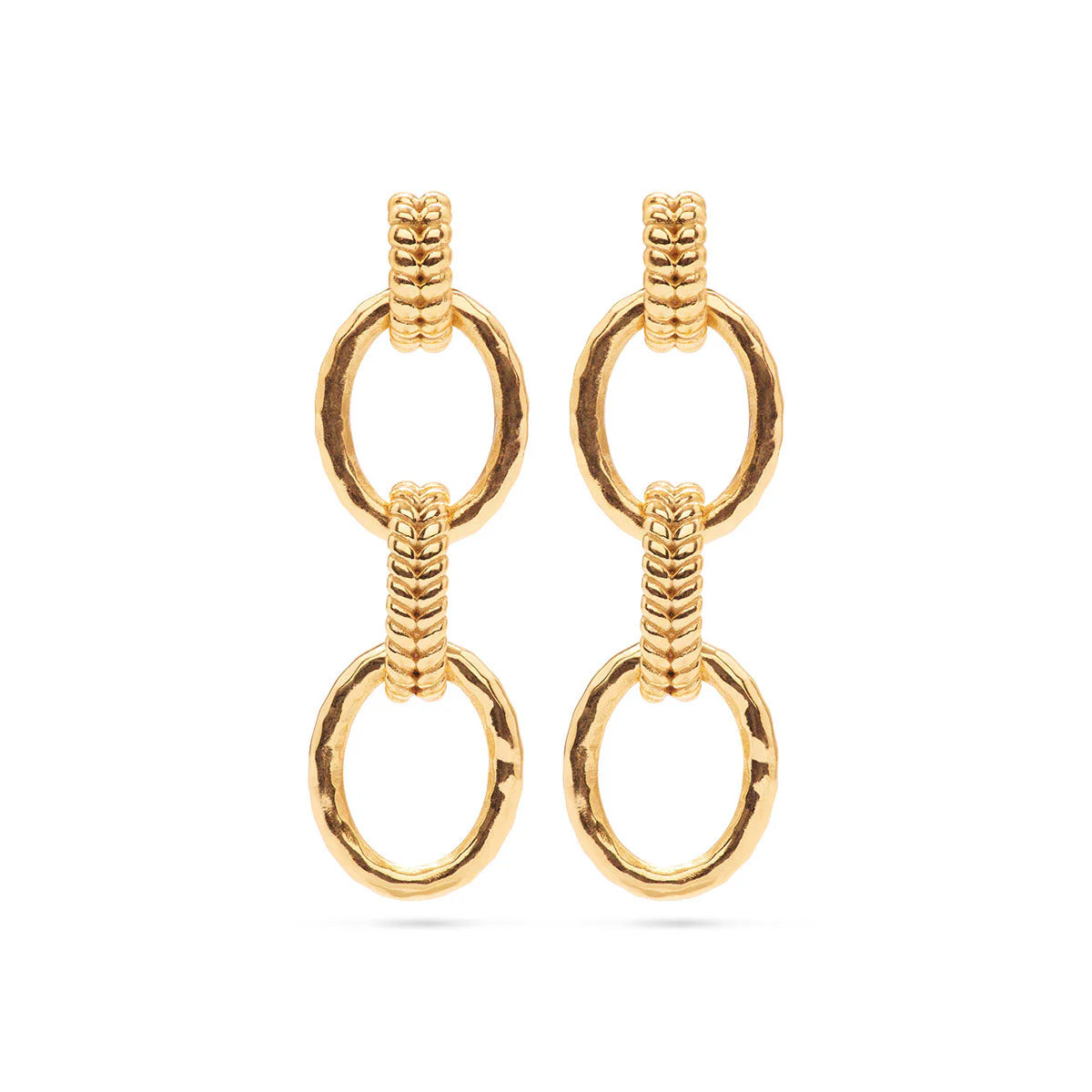 Cleopatra Regal Double Link Earrings Gold