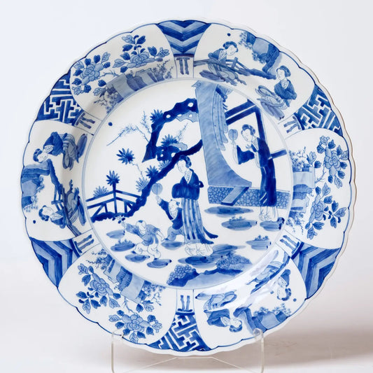 Blue and White Porcelain Aristocratic Ladies Platter