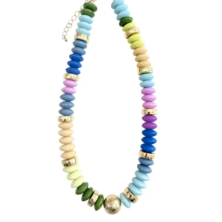 Tobie Beaded Disc Necklace Pastel