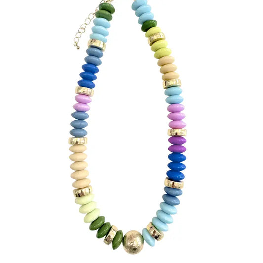 Tobie Beaded Disc Necklace Pastel