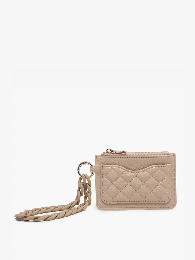 Rhodes Quilted Wallet w/ Chain Bangle Taupe