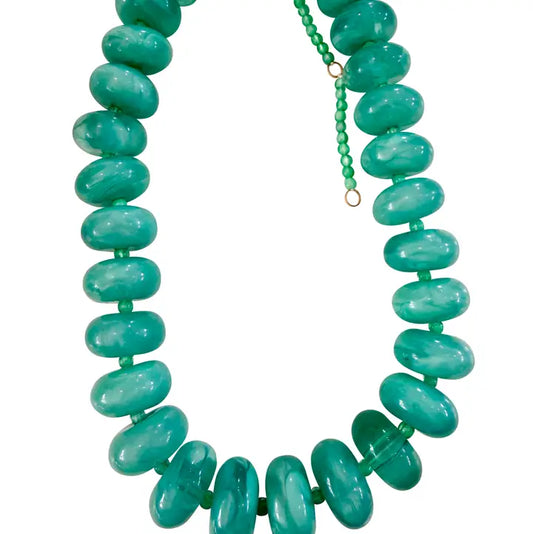 Bailey Chunky Beaded Necklace Turquoise