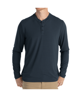 Bamboo Flex Long Sleeve Henley Midnight