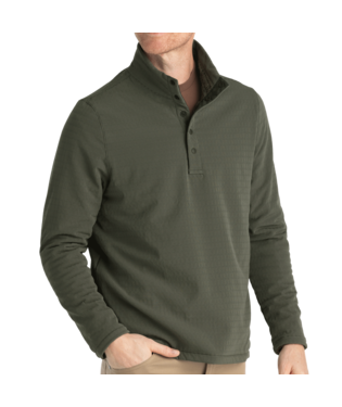 Gridback Fleece Snap Pullover Dark Olive