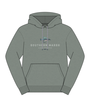 Hecho Hoodie Fly Outlines Burnt Sage