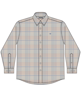 Edgefield Windowpane Dress Shirt Burnt Taupe and Sage