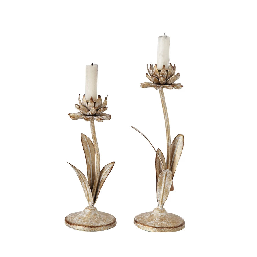 12-1/2"H Flower Candle Holder