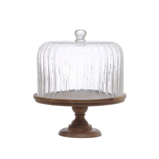 Glass/Wood Cake Stand