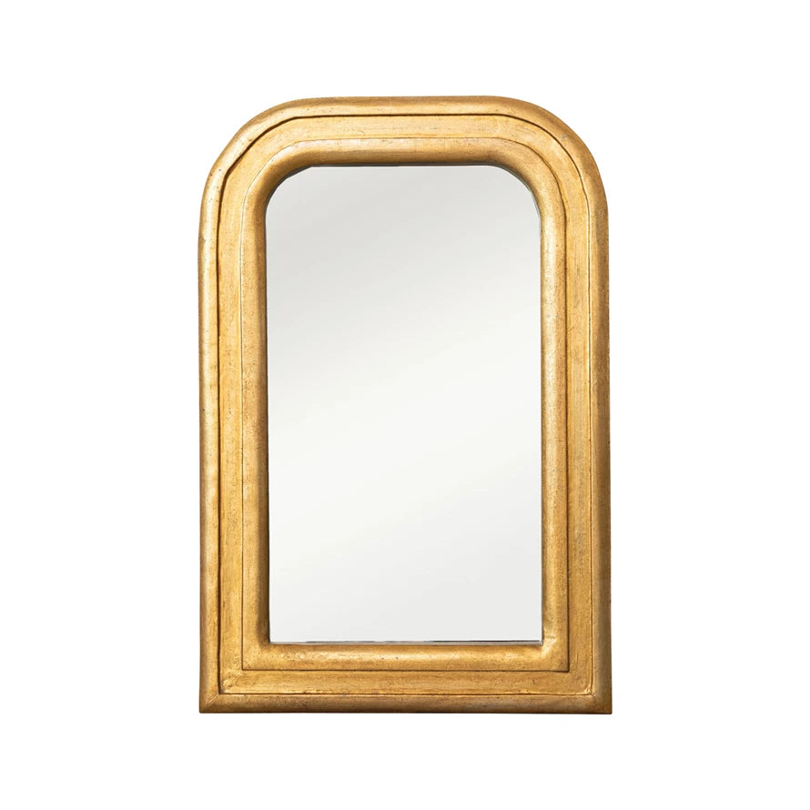 Arched Mango Wood Framed Wall Mirror