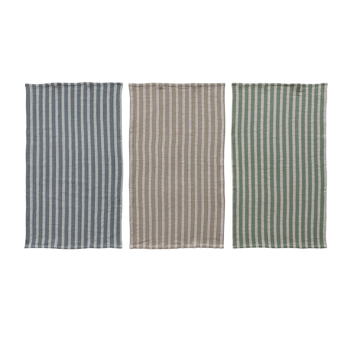 Woven Cotton Double Cloth Striped Tea Towel