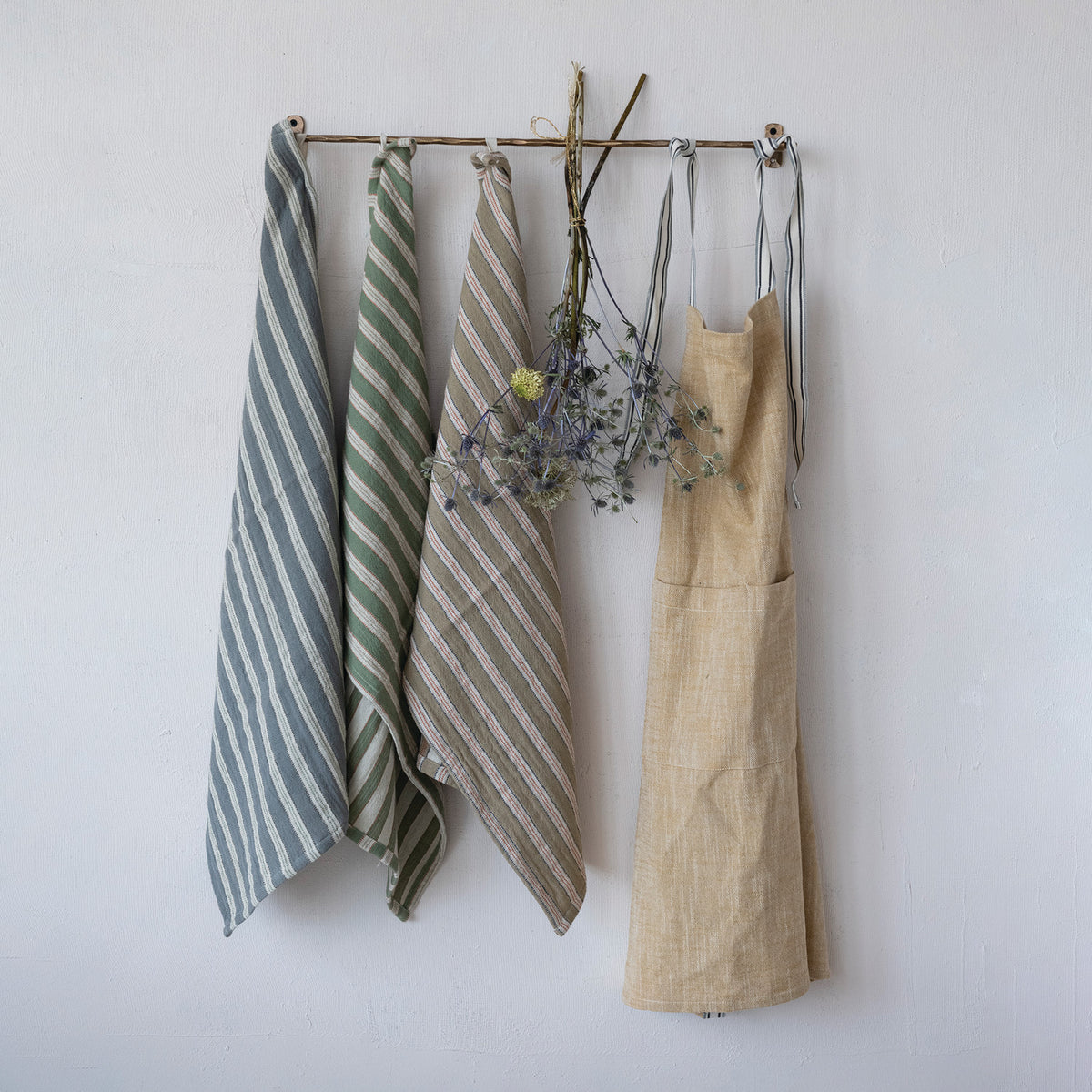 Woven Cotton Double Cloth Striped Tea Towel