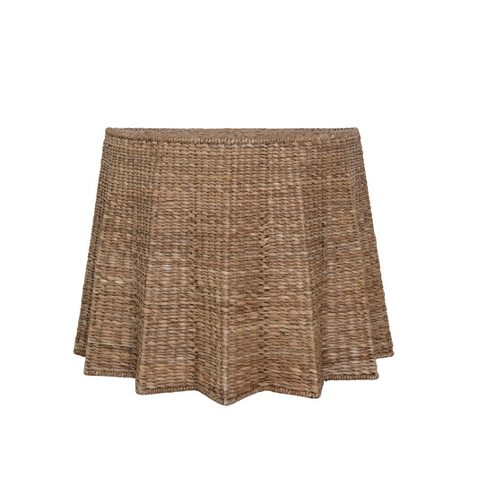Hand-Woven Wicker Pleated Console Table Natural