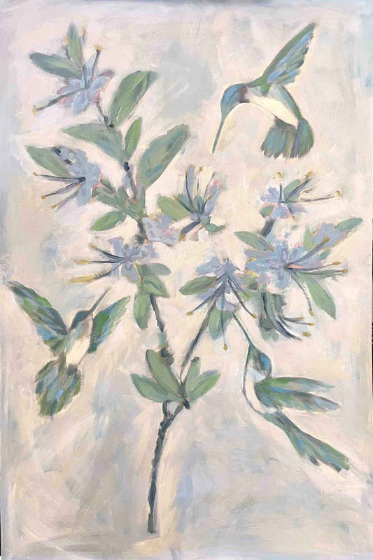 Blue & Green Hummingbirds Candy Cane 24x30