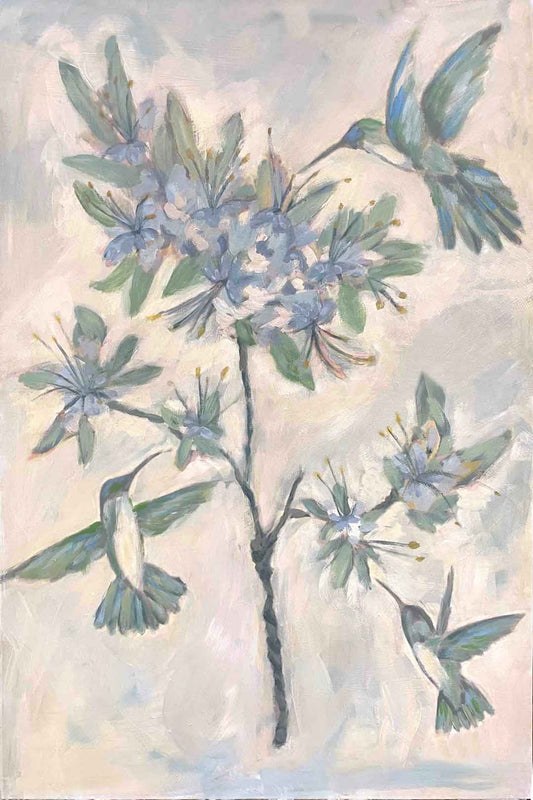 Blue & Green Hummingbirds Lollipop 24x30