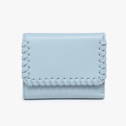 Logan Whipstitch Tri-Fold Wallet Dusty Blue