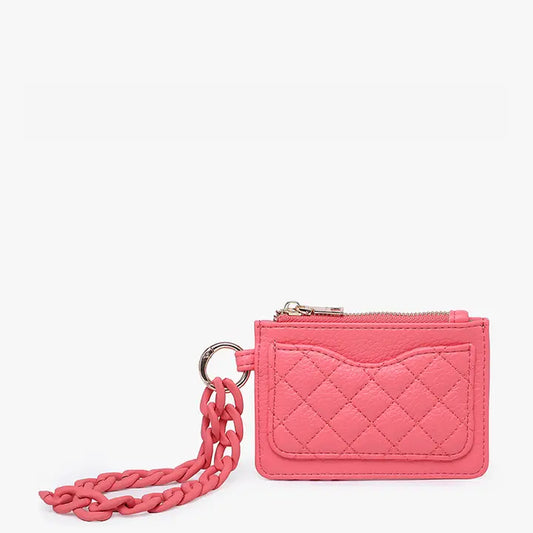 Rhodes Quilted Wallet w/ Chain Bangle Coral Pink
