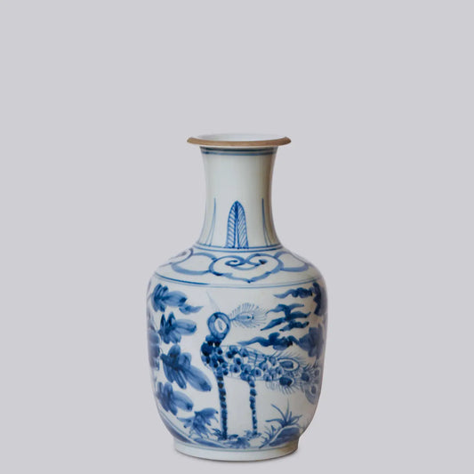 Peacock BW Porcelain Mallet Vase