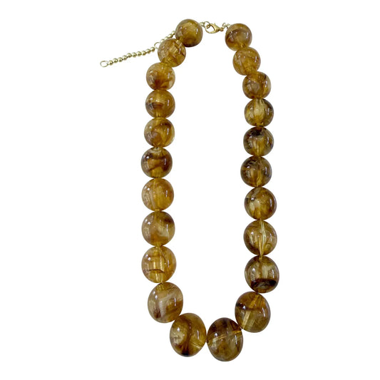 Carter Chunky Beaded Necklace Light Tortoise